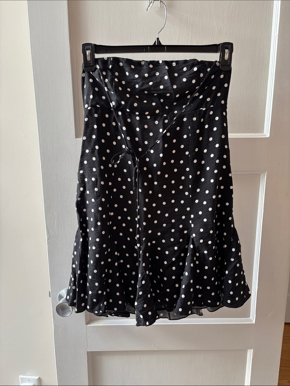 wild fable Black and White Polka Dot Mini Dress with Ruffle Hem